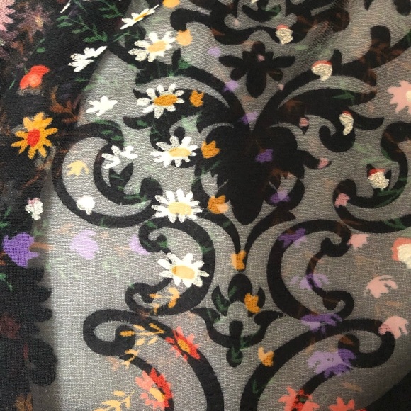 SAKS FIFTH AVE Floral Mesh Button-down Blouse - Picture 12 of 14